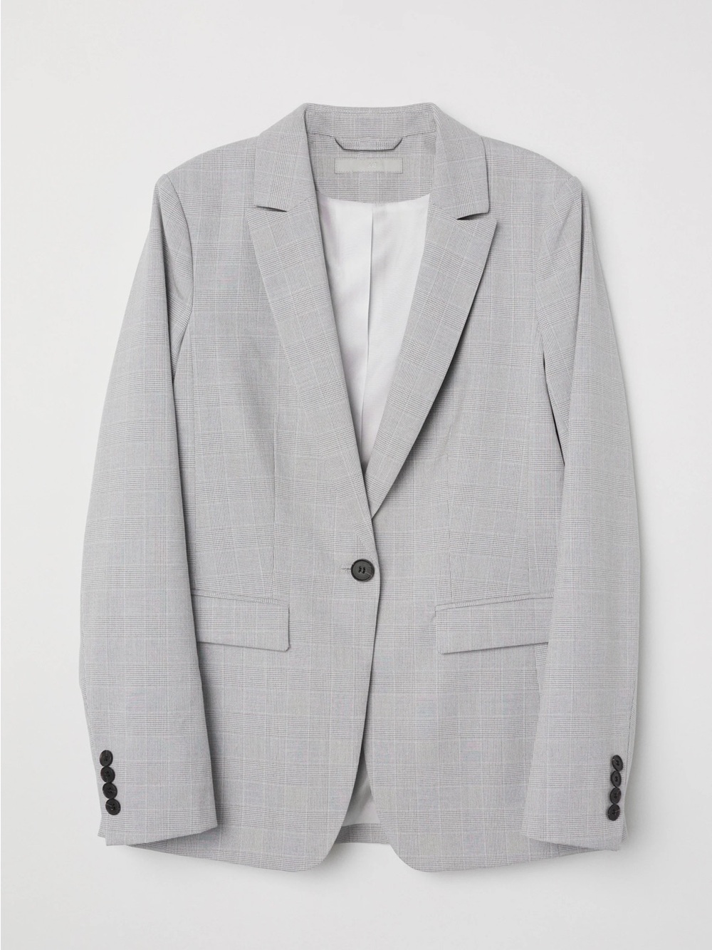 H&M Gray Plaid Tailored Blazer